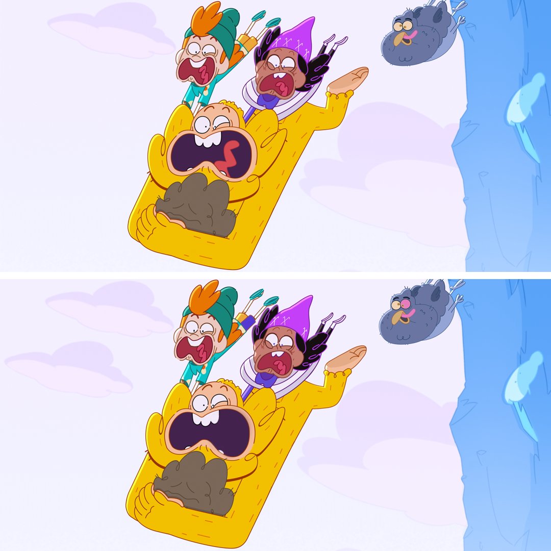 We've made a spot the difference from a hilarious scene in The Unstoppable Yellow Yeti! 
Can you spot the 5 difference?
Now streaming on <a href="/DisneyPlus/">Disney+</a> in the UK! 

#theunstoppableyellowyeti  #DisneyPlus #disneyplusuk <a href="/DisneyPlusUK/">Disney+ UK</a>