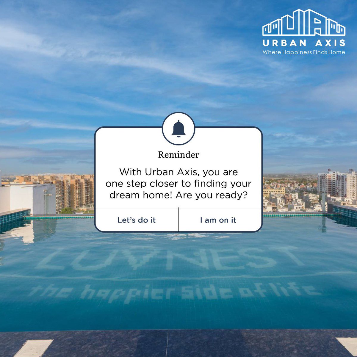 urbanaxisinfra's tweet photo. Are you ready for your dream home?
Visit our website https://t.co/aalMb8ektW today, to get started.
#DreamHouse #UrbanAxis #AffordableHousing #ReadyToMoveIn #AffordableApartments #Reminder #RealEstate #Lucknow #Reminders #DailyReminders #RemindYourself #Housing #UrbanAxis https://t.co/RJ4wniYRYf