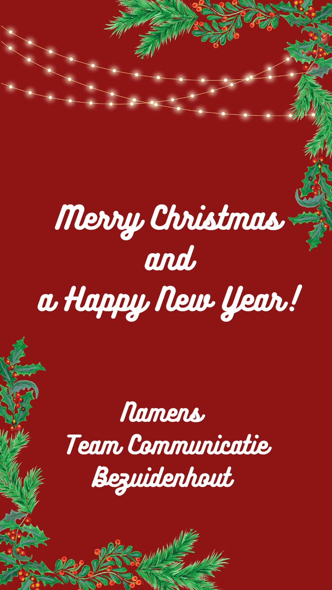 We wensen iedereen fijne feestdagen toe! 

Namens 
Team Communicatie Bezuidenhout