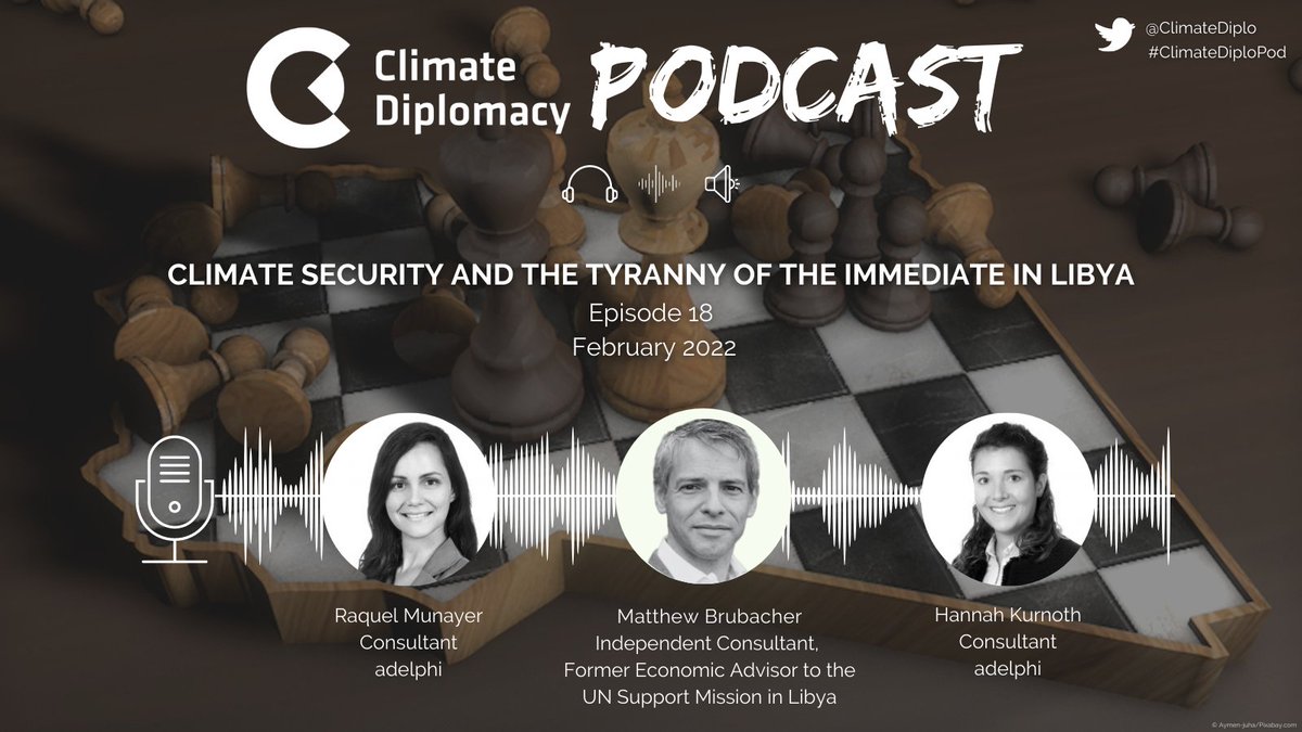 ClimateDiplo's tweet photo. 🥇In this episode, recorded just after the startling assassination attempt of the 🇱🇾Libyan prime minister, we discuss with Matthew Brubacher:

🔹The climate security risks in Libya 
🔹How these are shaped by the country’s complicated political history
🎧https://t.co/cMzu4UYHBQ https://t.co/HDw7O3IXkP