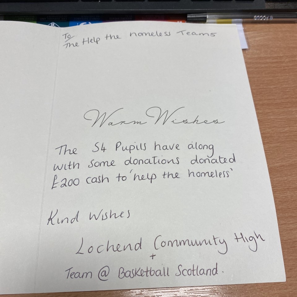 basketballscot's tweet photo. Our Young People at @LochendHigh recently raised over £320 for a local Help The Homeless charity. £120 was spent buying essentials, which the YP will hand out today along with a positive message card. The YP then decided to give the charity the final £200 to be use where needed! https://t.co/NGh9EQRkIY