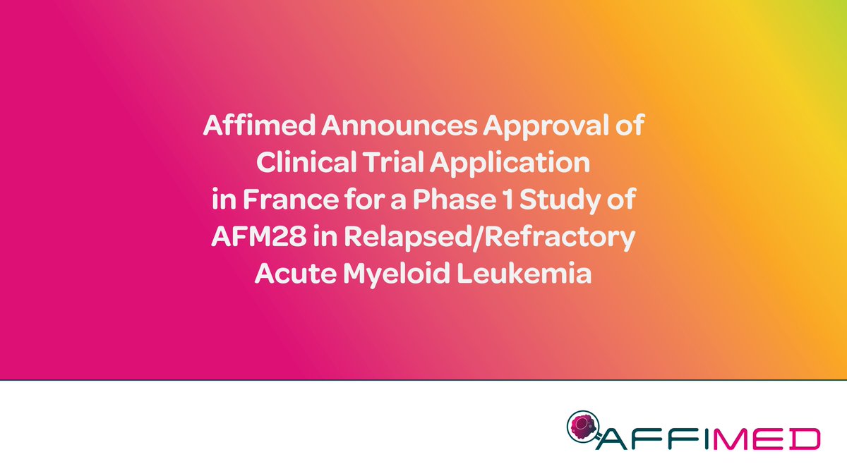 The French National Agency for the Safety of Medicines &amp; Health Products has authorized a CTA for our innate cell engager (ICE®), #AFM28. This allows us to advance its clinical development to fight relapsed / refractory #AML, a severe blood cancer: bit.ly/3WuVsTa