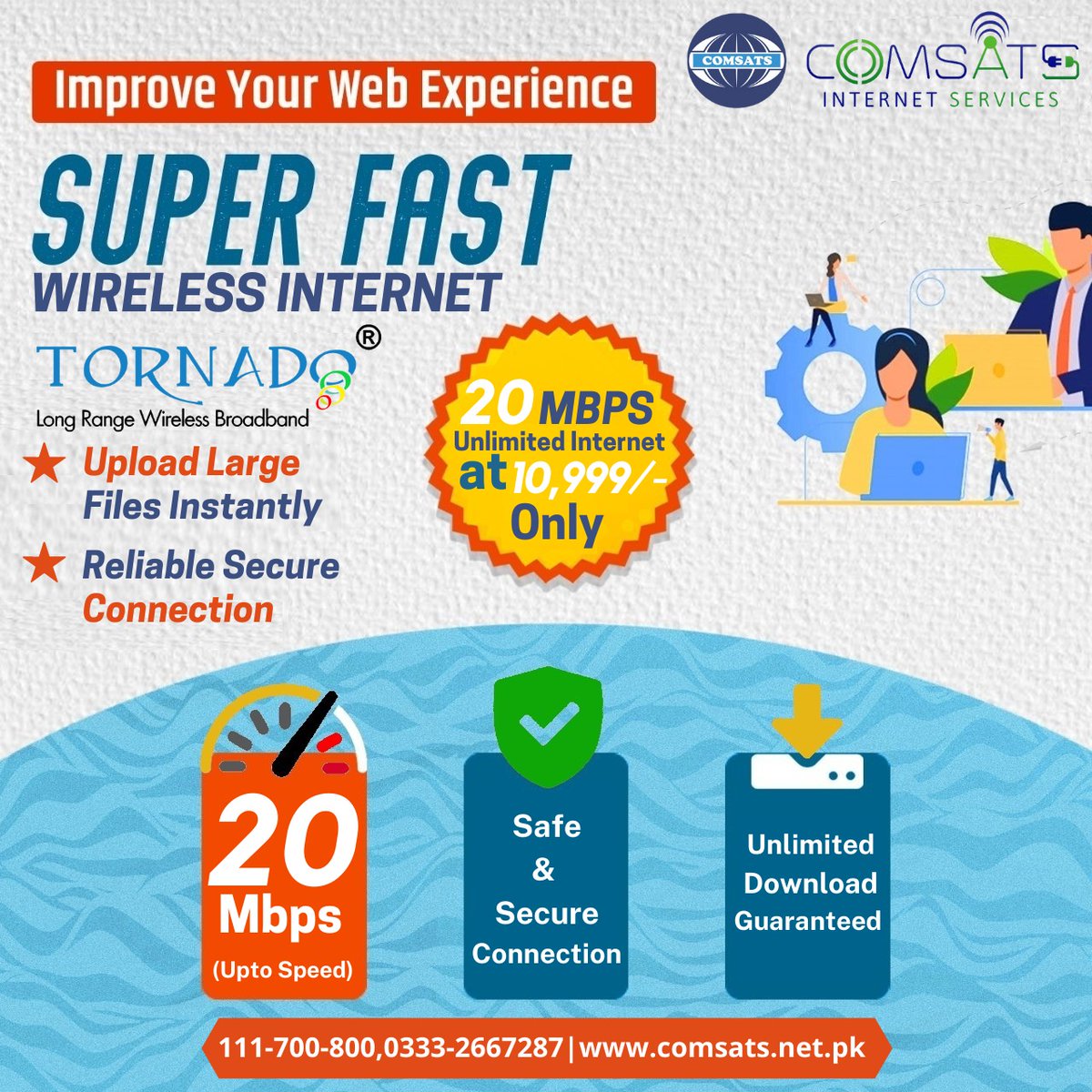 COMSATS Internet Services CIS gives you the Fastest Internet Connectivity at the most affordable rates.

Available in all major cities of Pakistan!

For more information, call or visit: 051-2341175-6| 0331-5220082| 0333-2667287| comsats.net.pk

#CIS