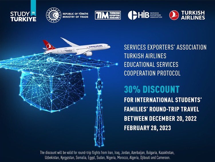 isuintoffice's tweet photo. We present the cooperation outcomes between Turkish Airlines and Services Exporters' Association to the attention of our international students. For detailed information you can visit https://t.co/AsEJmvikjN ✈️🌎 https://t.co/FB1PqP2eG7