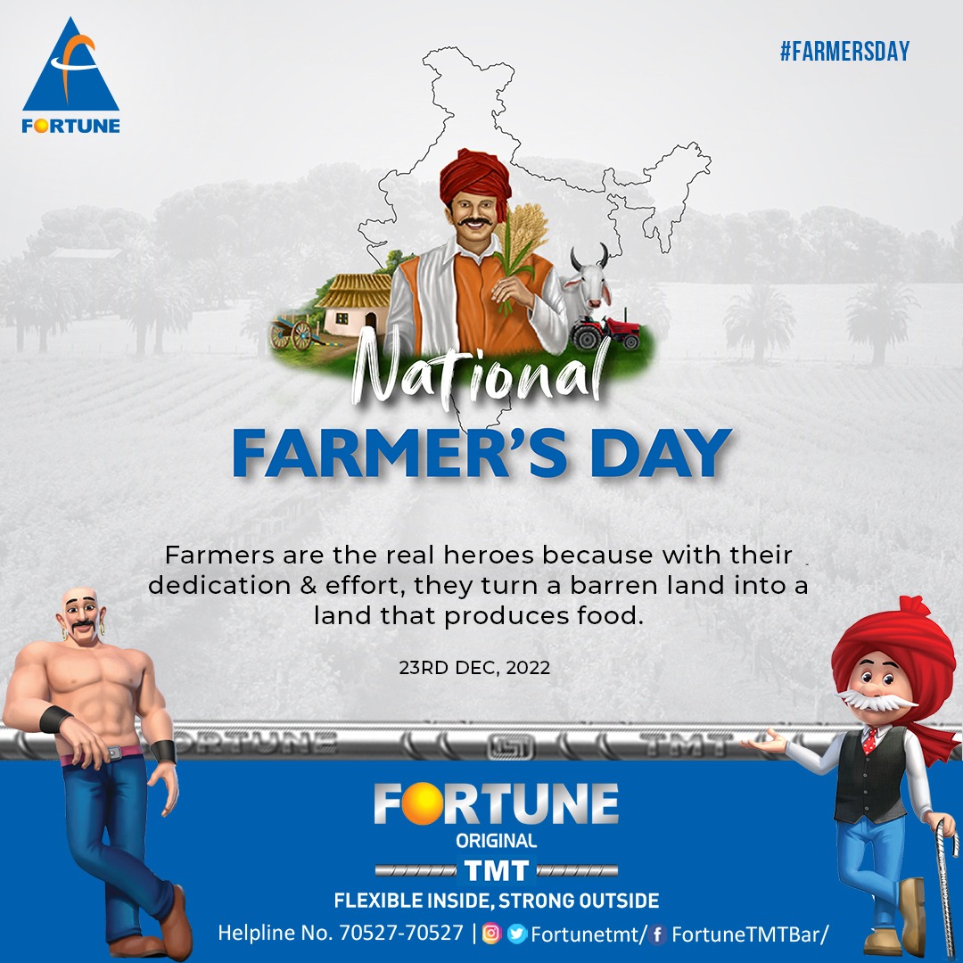 FortuneTmt's tweet photo. #NationalFarmersDay2022 🌾
Farmers are the real heroes because, with their dedication & effort, they turn a barren land into a land that produces food. ✨
Happy National Farmer's Day. 👩🌾
#FarmersDay #FarmersDay2023 #Farming #Agriculture #nofarmersnofood #FortuneGroup https://t.co/wYPoaS8rl3