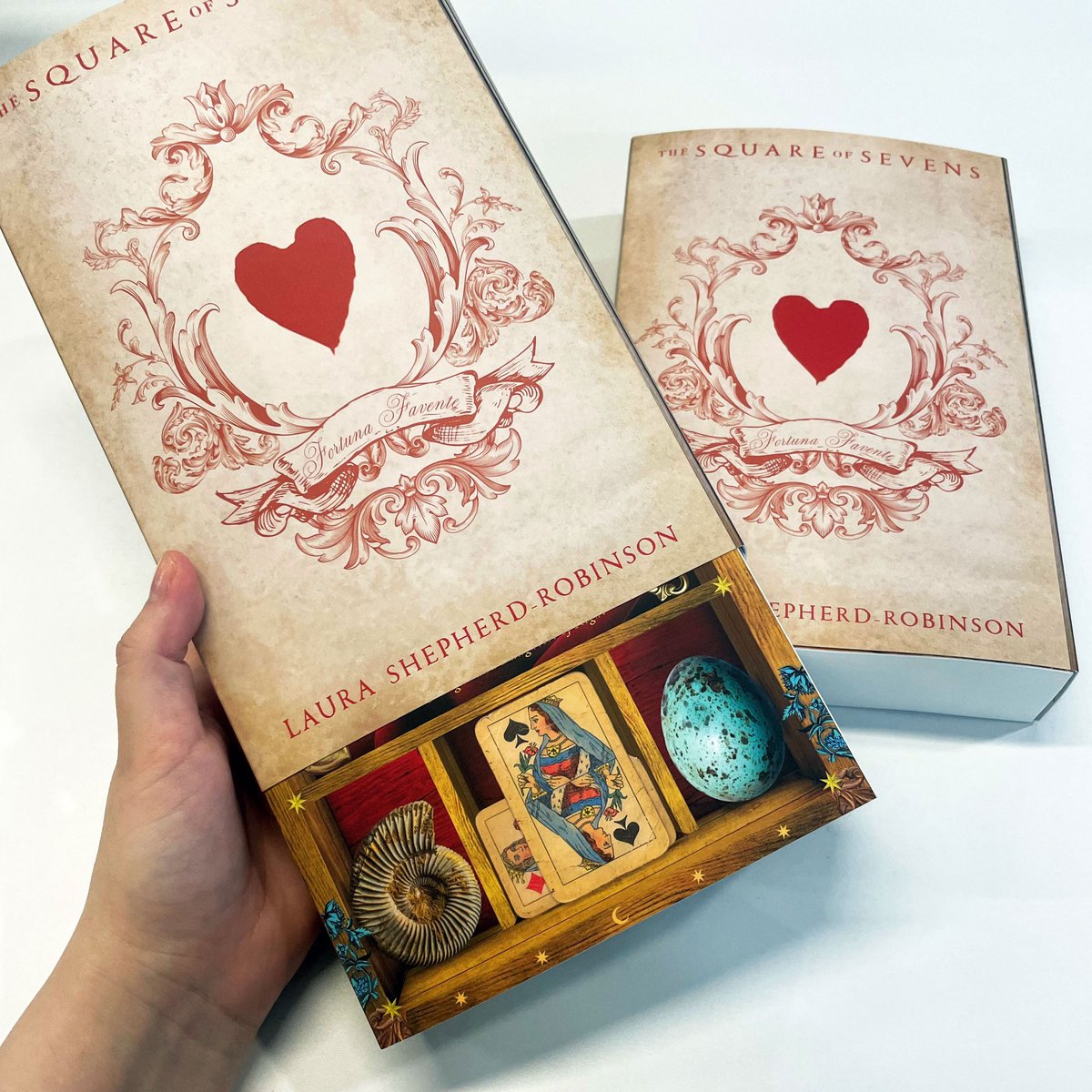 I’m so excited to see these beautiful slipcases for the proof of THE SQUARE OF SEVENS which will be going out in the new year #TheSquareofSevens #FortuneFavourstheBold ♥️