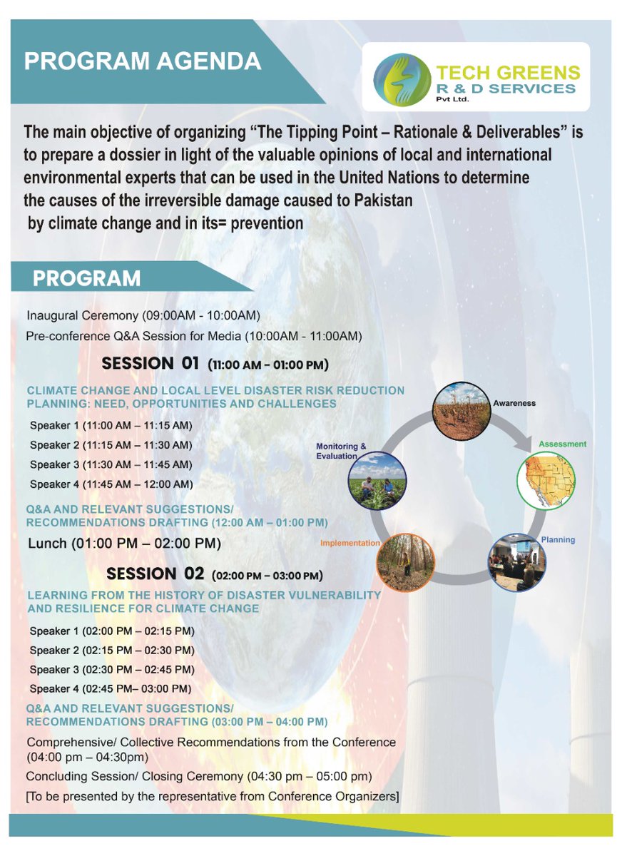 TechGreensPK's tweet photo. #international #climateChange #conference called "The Tipping Point" arranged by #TechGreens is being held in #Karachi on January 28. https://t.co/06YaBjGr6c