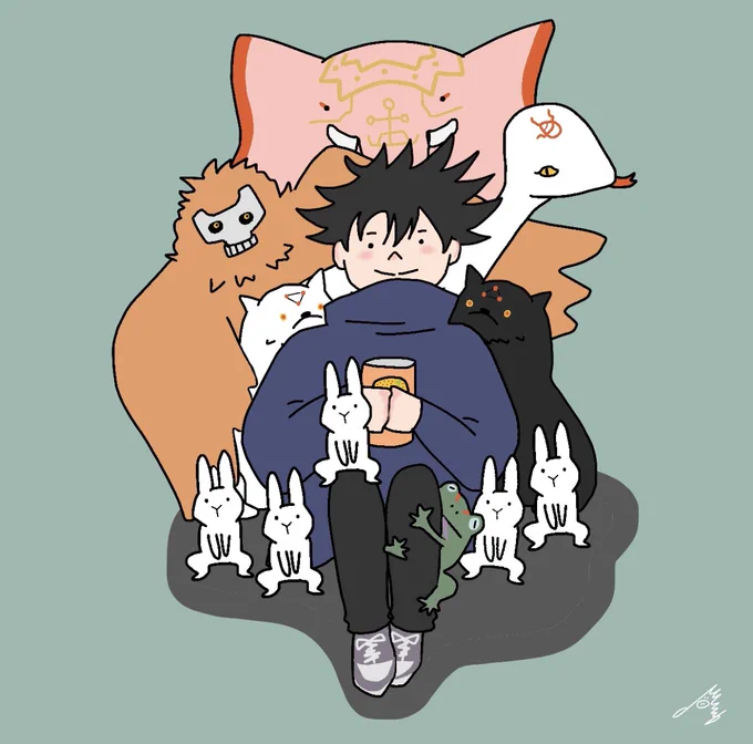 Happy Birthdayしっかり夜になってきたアニメーションからイラスト版です#伏黒恵 #呪術廻戦 #jujutsukaisen#伏黒恵誕生祭2022 #伏黒恵誕生祭 #内田雄馬#イラスト #アニメーション  