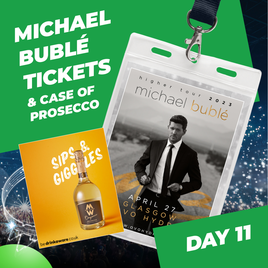 For today's 12 Days of Christmas giveaway, we're giving you 2 tickets for Michael Bublé’s show at the OVO Hydro on 27 Apr + a case of Most Wanted Wine Organic Prosecco - perfect for sharing with friends this Xmas! To enter, just like & share! T&Cs: bit.ly/3UNSNSX