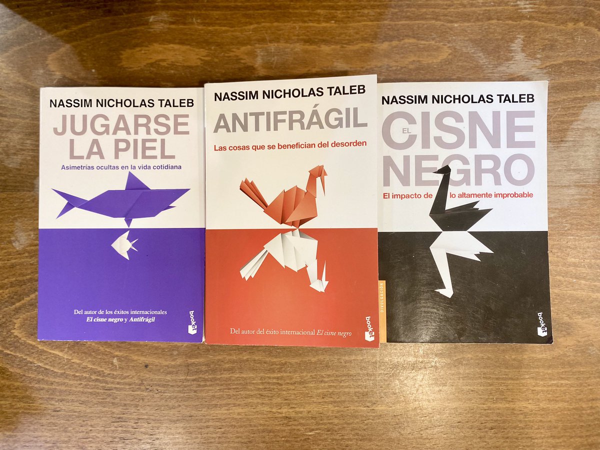 chibas's tweet photo. Todos los desafíos de lógica y pensamiento de Taleb en estos tres libros. https://t.co/yVP5H2V9Dt