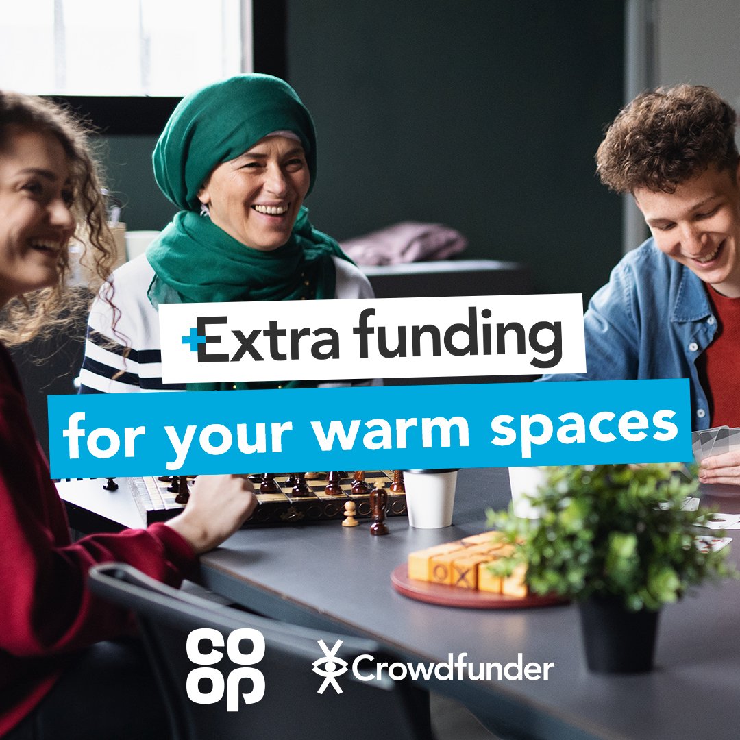 The <a href="/coopuk/">Co-op</a> warm spaces funding boost is here to help keep your #community warm ☕️

Get up to £3,000 match funding for the warm spaces in your community this winter ❄️

Set up your crowdfunder project 👉 bit.ly/3Vknhw6

#coop #warmspaces #funding #CostOfLivingCrisis