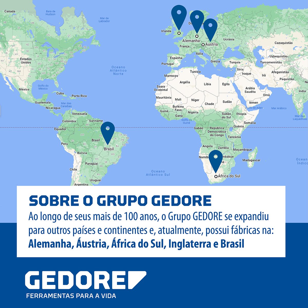 GedoreBr's tweet photo. Ao longo de seus mais de 100 anos, o Grupo GEDORE expandiu-se para outros países e continentes e, atualmente produz mais de 18.000 itens em fábricas distribuídas por diversos países, entre eles Alemanha, Áustria, África do Sul, Inglaterra e Brasil. https://t.co/1YTTrdq4wZ