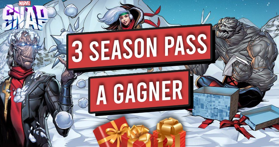 Owi_Snap's tweet photo. 🎁 #Concours #Giveaways #MarvelSnap 🎁

Hello mes p'tits Poros !

J'ai envie de vous faire plaisir en vous offrant 3 Season Pass (actuel ou prochain) 🫰

✅ Follow me
🔄 Retweet
🚹 Tague un(e) pote en commentaire qui a besoin d'un boost ☃️

🕗 Tirage au sort le 30/12 🤞 https://t.co/HzjffPxlWc