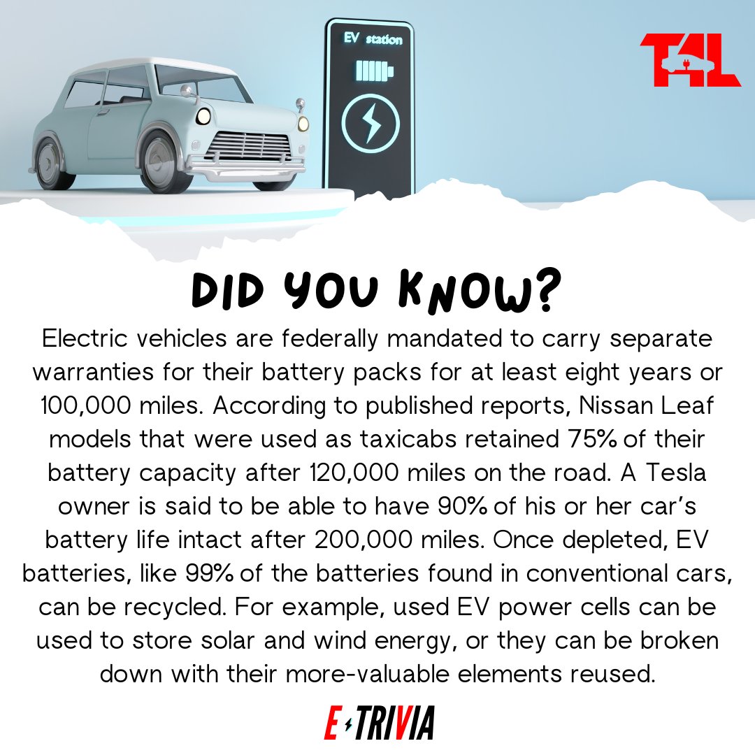 t4lme's tweet photo. EVs use lithium-ion batteries,which can be recycled since they have many components. These batteries are currently used in most portable consumer electronics, such as cell phones and laptops,bc of their high energy per unit mass relative to other electrical energy storage systems https://t.co/OsCGErnPDW