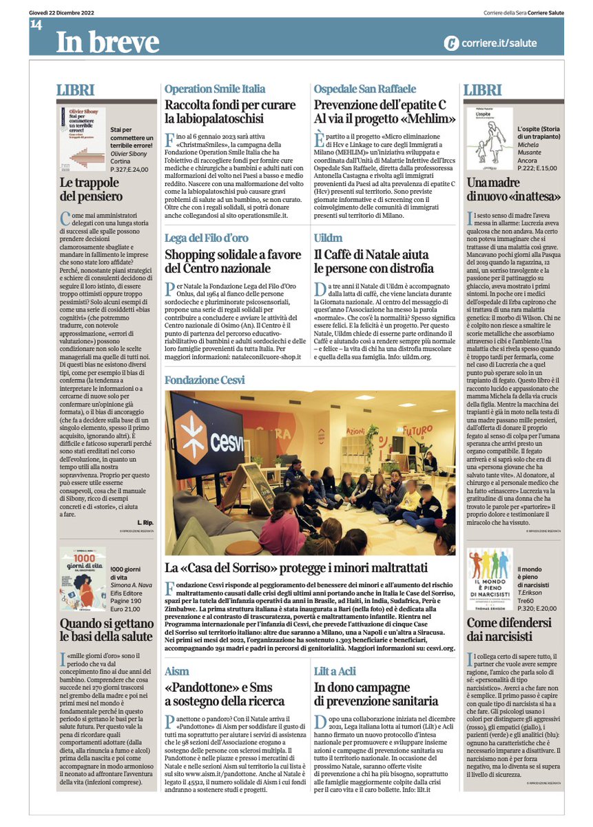 Ringraziamo #monicavirgili per l'articolo apparso oggi su <a href="/Corriere/">Corriere della Sera</a> Salute a proposito del libro L'ospite. Storia di un trapianto di <a href="/MichelaMusante/">MICHELA</a>. Grazie di cuore e lo consigliamo a tutti, una testimonianza molto commovente, profonda.
Scheda libro: tinyurl.com/yc47ezdy