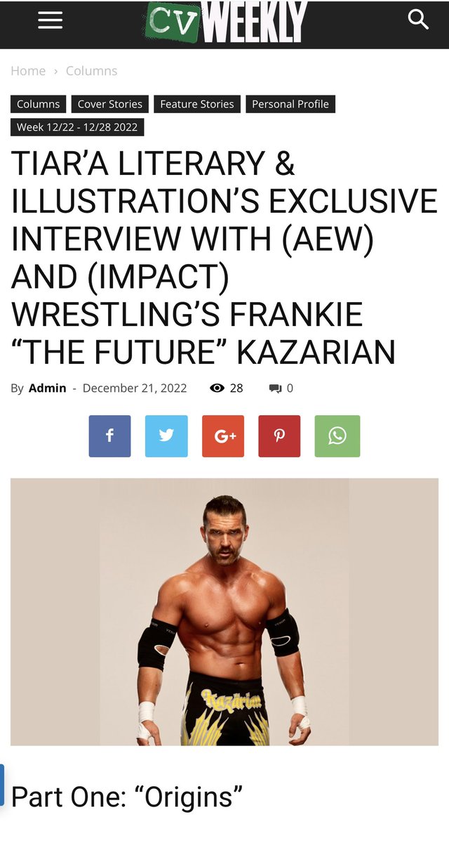 FrankieKazarian's tweet photo. This is the most in-depth and personal interview I’ve ever done. And, it was a fun and reflective conversation for great local outlet @CVWeekly1 Check it out https://t.co/S0Ha8kcmu6 https://t.co/INw5MGoqEa