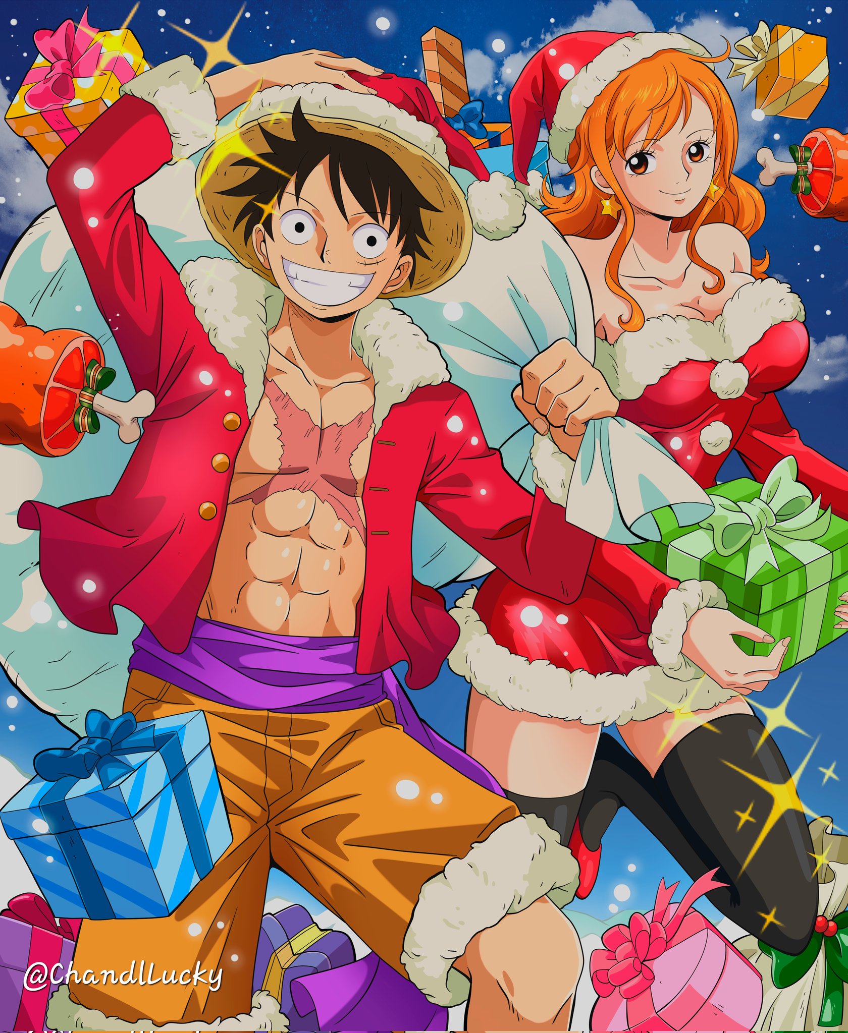 Merry christmas from some of the one piece gang!! 🎄 - With @rozucoser 😆 - Merry  christmas❤️💚I hope you all enjoy, and have a wonderful…