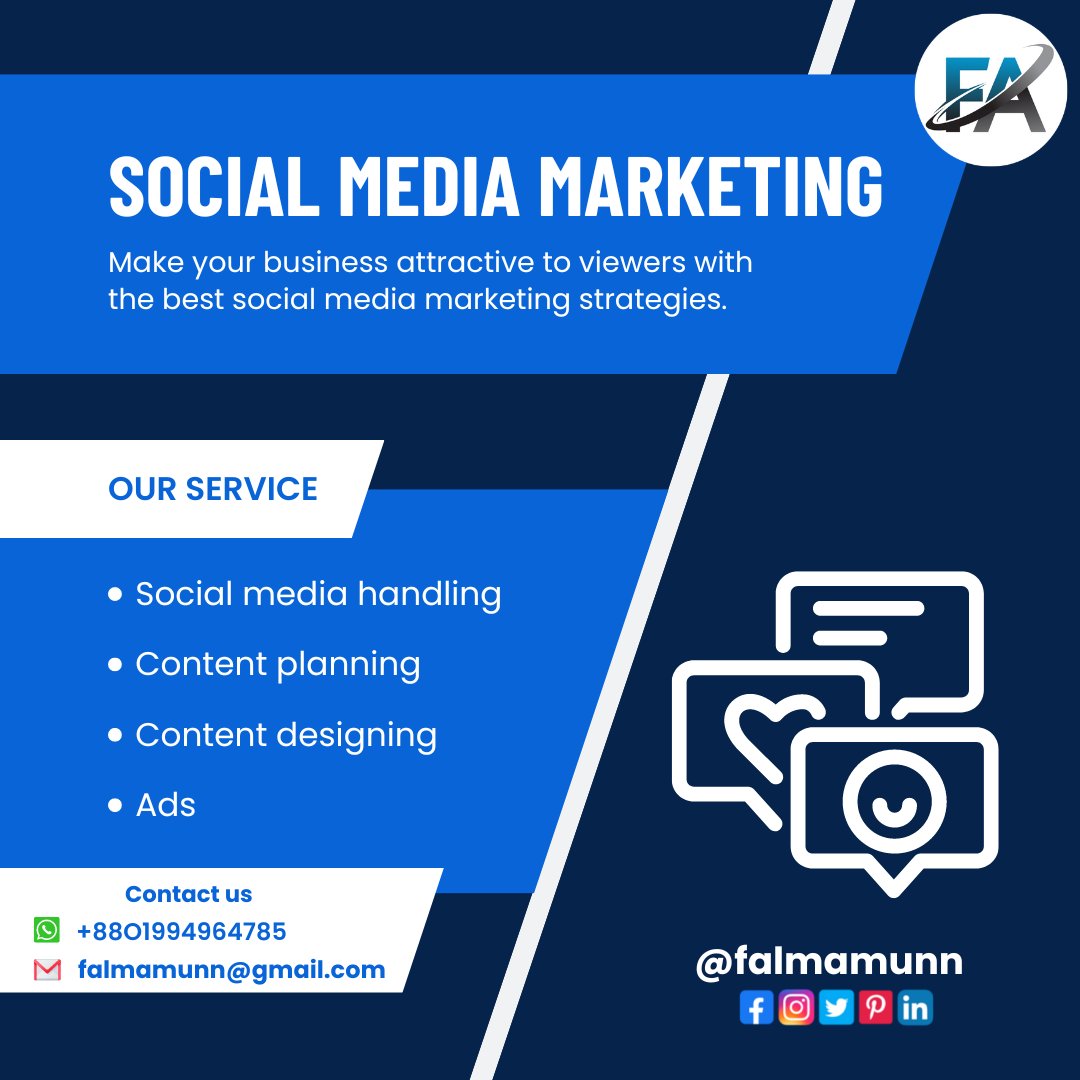 falmamunn's tweet photo. I will be your professional social media marketing manager. If you want to increase traffic and user engagement, I am here to help! With over two years of digital marketing experience. 
#socialmediamanager #socialmediamanagement #socialmediamarketing #freelanceralmamun https://t.co/R8wq9RNNl6