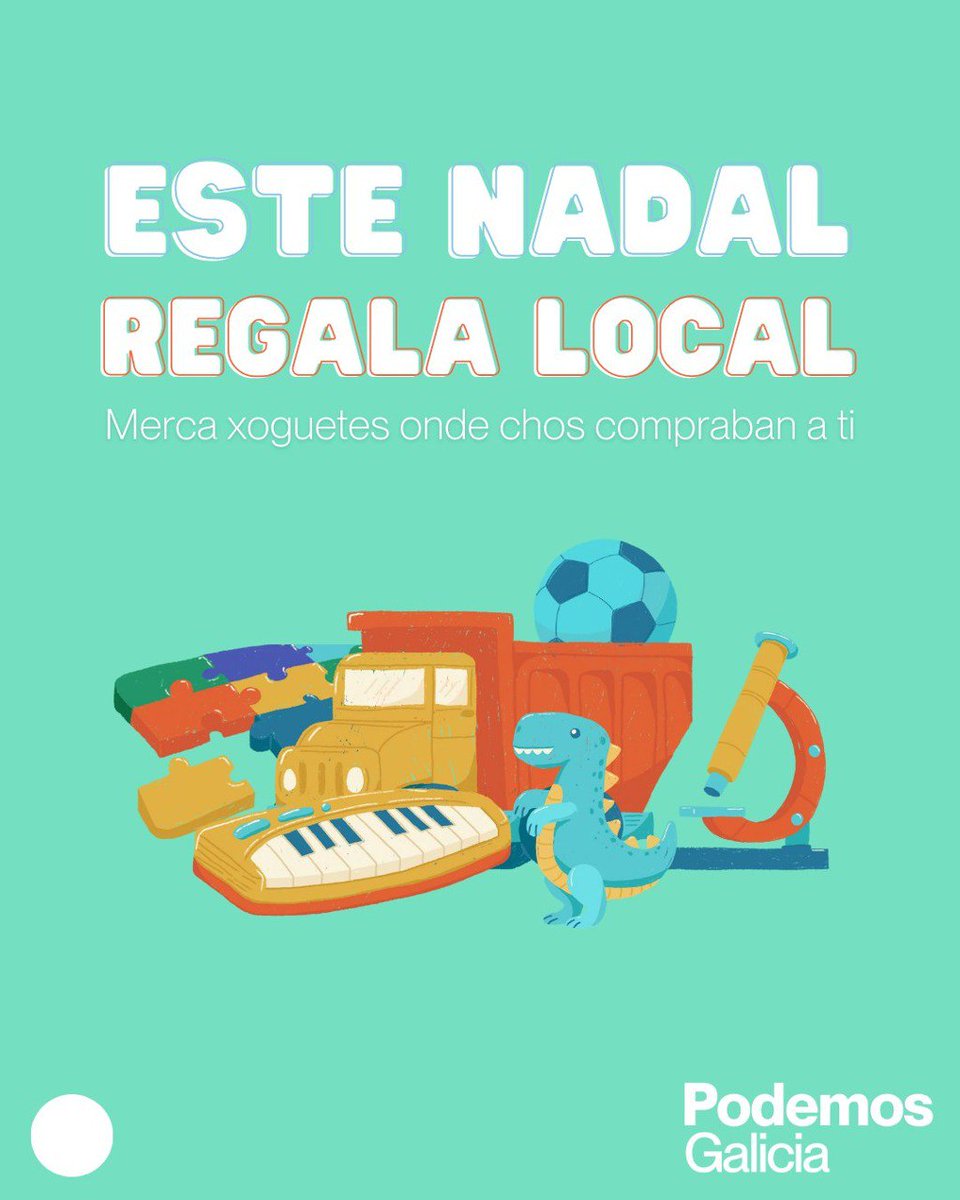 Podemos_Ourense's tweet photo. Desde Podemos Ourense apostamos polo pequeno comercio que dá vida aos nosos barrios, mercando os agasallos destas festas.
Este é o mellor agasallo que lle podemos facer ás nosas tendas de barrio.
#RegalaLocal https://t.co/oGCss3f7Qj