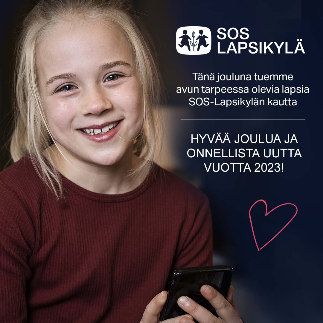 ❤ Turvallinen koti on joulun lämpimin lahja lapselle ❤

Haluamme olla mukana tukemassa äärimmäisen tärkeää työtä tekemällä myös tänä vuonna lahjoituksen SOS-Lapsikylälle, josta ohjataan varoja erityisesti lasten Apuu-chattiin 💬

#soslapsikyla #turvallinenkoti #lahjoitus