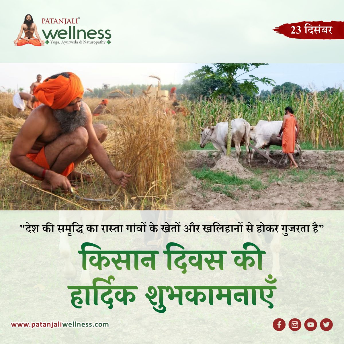 #patanjaliwellness #wellnesscentre #patanjaliwellnesscenter #yoggram #ayurved #panchkarmacenter #panchkarmatherapy #panchkarmatreatment #accupressure #yogathereapy #yog #yagyatherapy #naturopathy  #kisandiwas #farmers #agriculture #farming #krishi #kheti #indianfarmer #organic