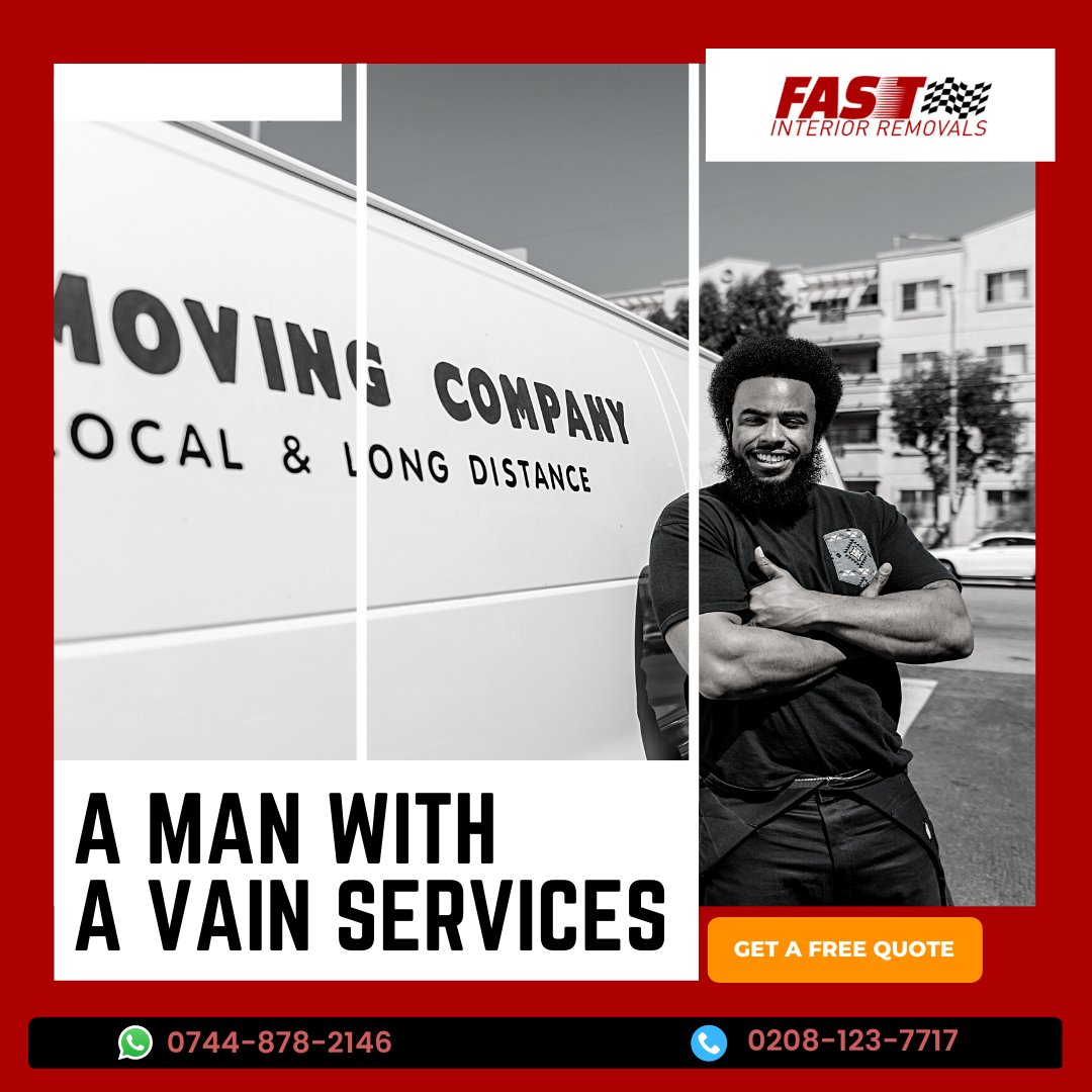 Fast Interior Removals we are happy to provide you with a simple man and van service for your move. If you’re sure about your needs relating to vehicles, the number of porters you require and how long your move may take please contact us to ensure availability and make a booking.
