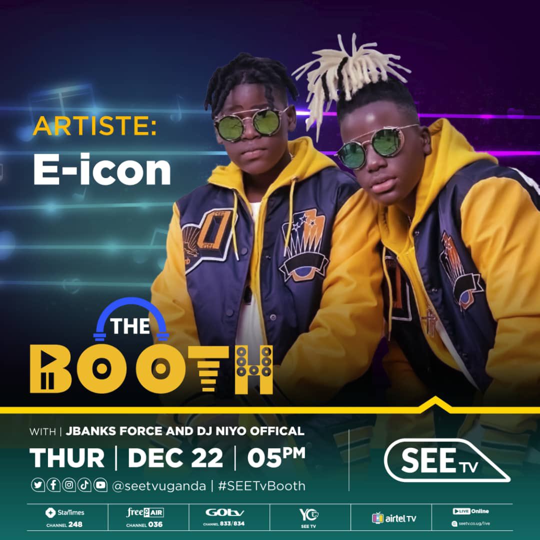 seetvuganda's tweet photo. Don’t miss the E-icon on #SEETVTheBooth hosted by @ItsAdele22  @JbanksForce alongside @djniyoofficial today 5pm to 7pm.
 
Stream live: https://t.co/M5TfMHfbKX | GOTV 833 | FTA 036 | Startimes 248 https://t.co/qgJOFgatOD
