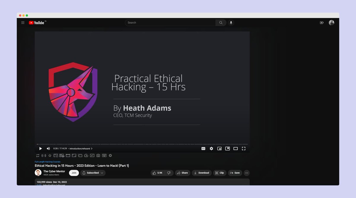 thebinarybot's tweet image. If you want to get started in Ethical Hacking in 2023, I cannot recommend something better than @TCMSecurity &apos;s 15-hour Practical Ethical Hacking course.

Know what&apos;s the best part? It&apos;s 100% FREE.

#infosec #bugbounty #hacking #pentesting #ethicalhacking #cybersecurity #infosec
