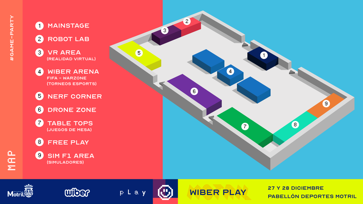 playgenpro's tweet photo. π΅ πΏπ»π°π ππΈπ±π΄π #πΆπππ-πΏππππ’
πΊ MAPA ZONAS
π #UnlockAllFun
Β‘DESBLOQUEA TODA LA DIVERSIΓN!
π
27 y 28 Diciembre
π PabellΓ³n Deportes Motril
#playwiber βΆοΈ https://t.co/XNZxvnEcuU https://t.co/Akqw9xcEKG