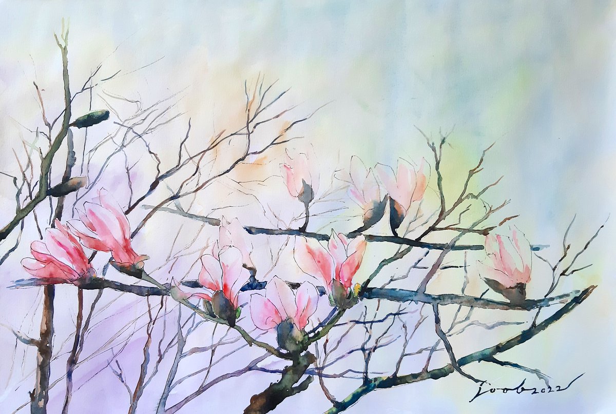 JoobsOriginal's tweet photo. Magnolia
Watercolor on paper
29.7H x 42W cm.
Status: Available 

#JoobsOriginal #watercolor #originalartwork  #magnolia #flower https://t.co/QEfQWRrJ1e