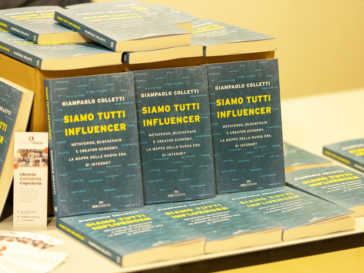 gpcolletti's tweet photo. È stata una bellissima esperienza presentare il mio libro SIAMO TUTTI INFLUENCER alla Casa del Cinema. In dieci scatti la nuova era di Internet dalla narrazione alla co-creazione. Grazie @MaxCerof per la moderazione e a tutti per la partecipazione https://t.co/lNGS8egcPM #DMF22 https://t.co/yfBkbTOcDX