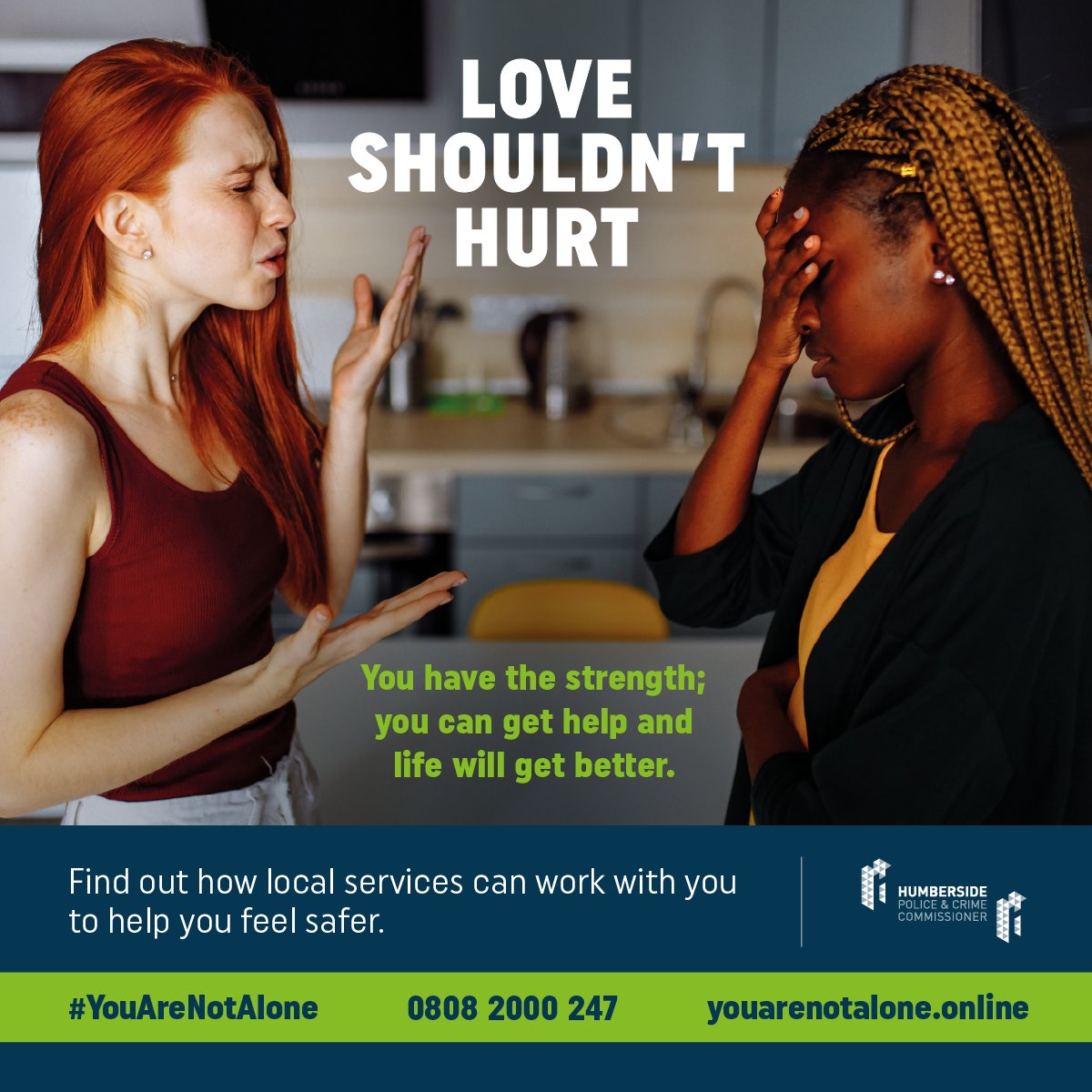 VS_Humberside's tweet photo. If you have been affected by domestic abuse, help is here now. Services in your area are ready to help anyone experiencing domestic abuse.
We will listen and help you:
Visit: https://t.co/y7THlMYJV7
#YouAreNotAlone #SupportAtChristmas
@HumbersidePCC https://t.co/djv2GxUU8C