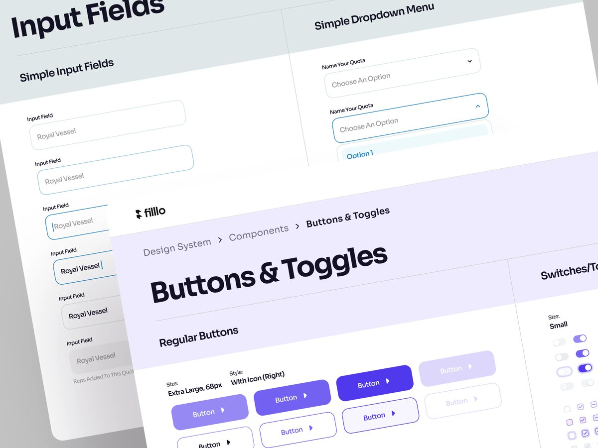 filllodesign's tweet photo. Design System - Buttons &amp; Input fields
.
Dribbble Link: https://t.co/YI5GDjDr23
.
Let's talk about your project
✉️ hello@filllo.com
. 
#button #switch #input #form #Toggles #navigation #buttonstyle #buttons #inputfield #textfield #textstyle #designsystem #styleguide #guidelines https://t.co/qKARg4rAut