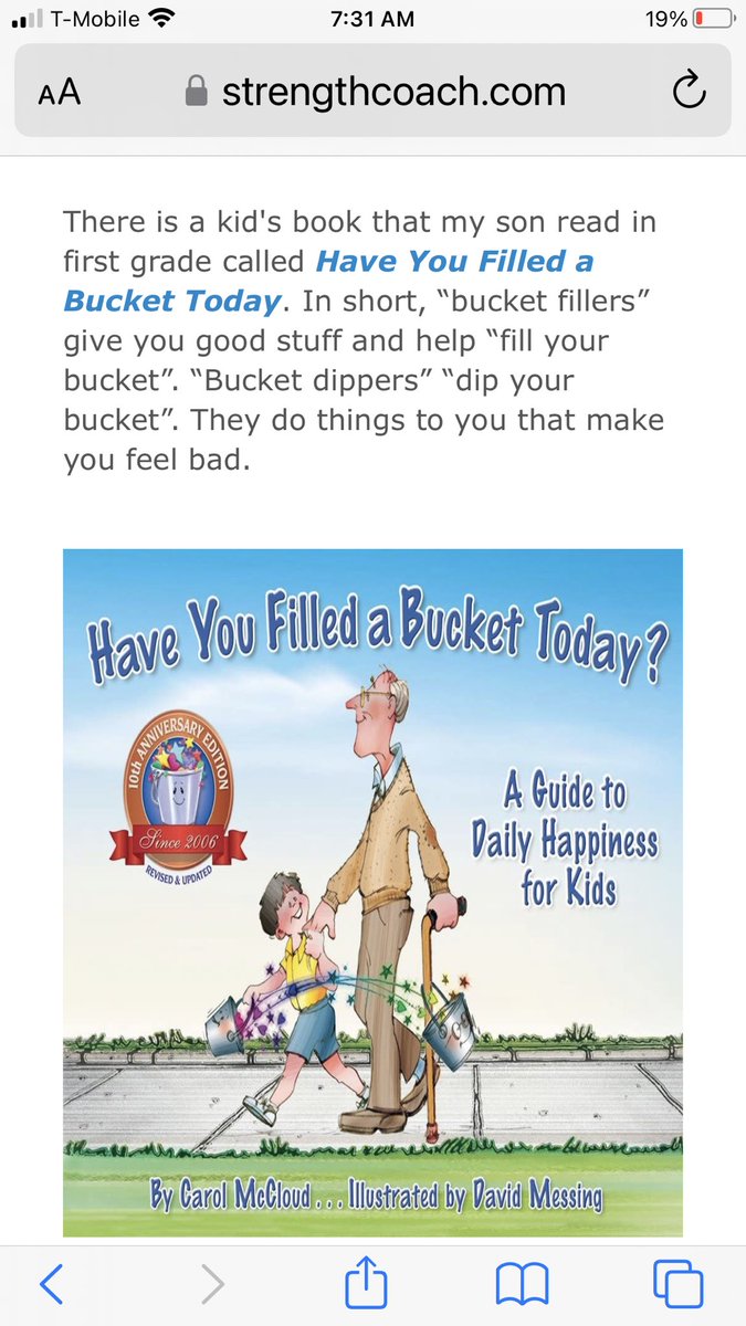 mboyle1959's tweet photo. I love “The Bucket Analogy”. Training is a matter of filling the right buckets with the “right stuff”. I’ve realized that many people haven’t read the original article. It’s based on a children’s book. https://t.co/fIsooAOzXo https://t.co/M9u5M3UVHR