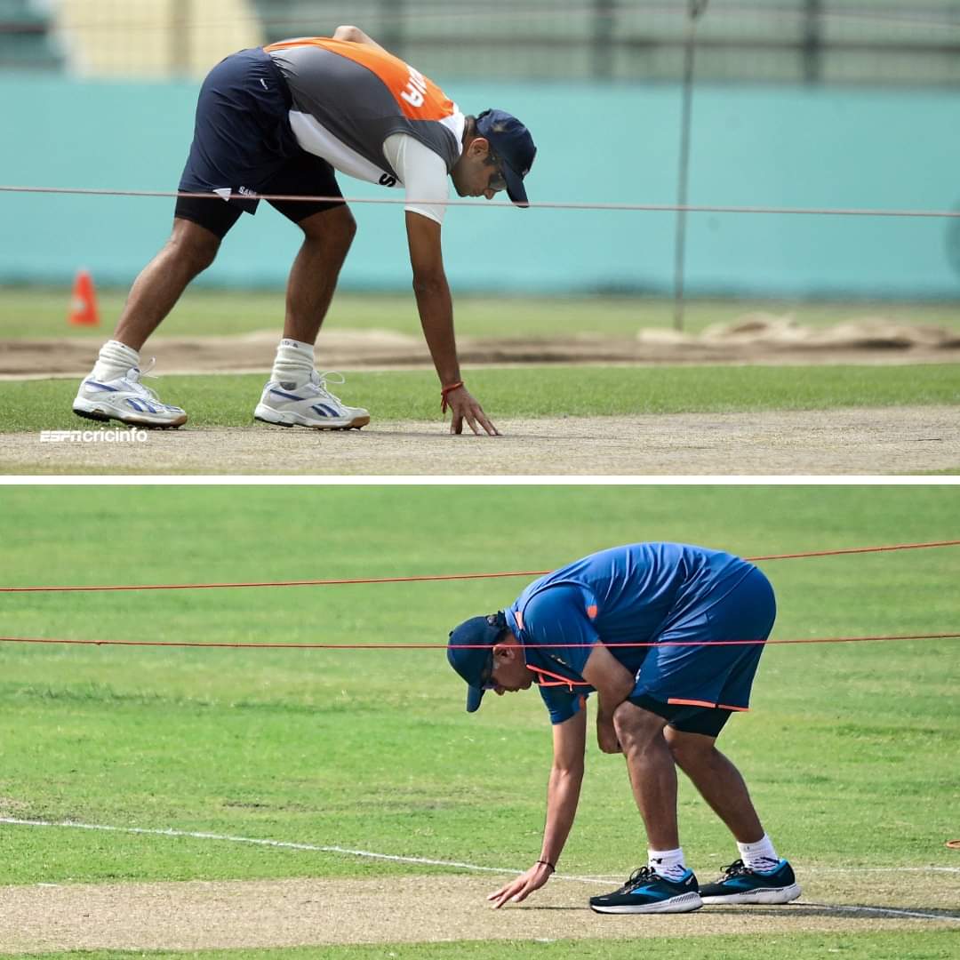 Shailesh090910's tweet photo. Rahul Dravid as a batter in 2007 and as a coach in 2022 

#BANvIND
#RahulDravid
@SidDholakia https://t.co/OReUc4IKAL