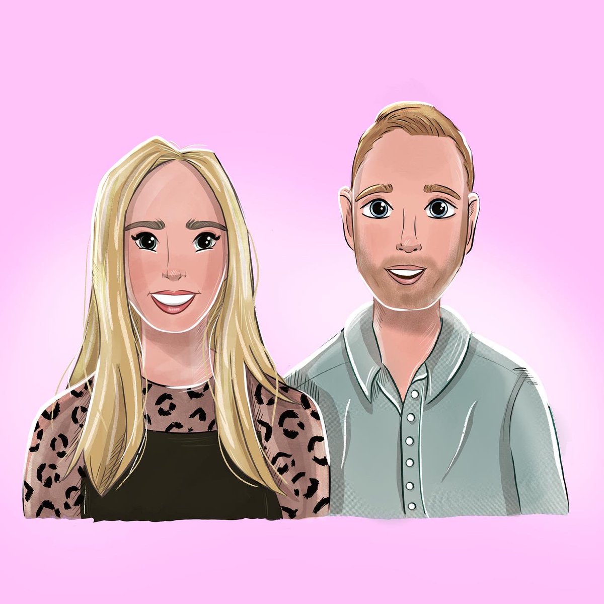 Loved drawing this family portrait of my beautiful friend @hollywod2.0 and her boyfriend Rich 💖💕 #coupleillustration #familyportraits #thoughtfulgifts