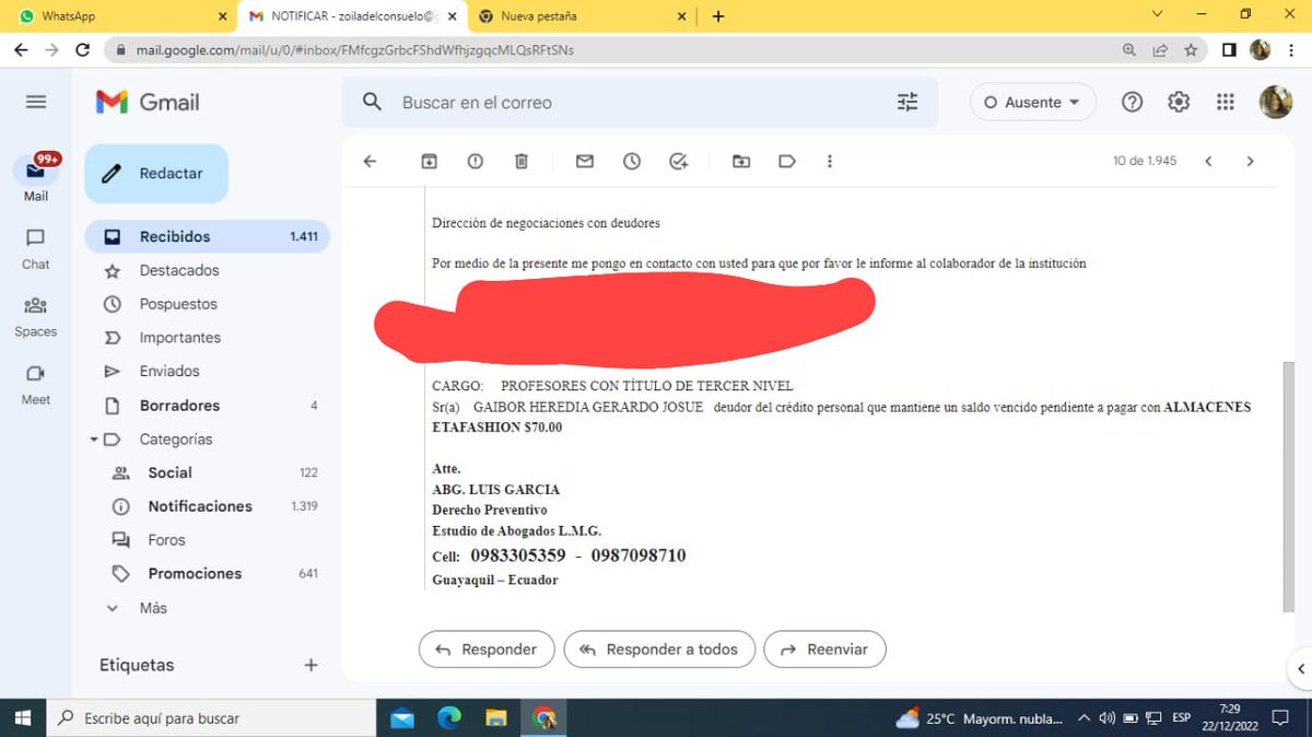 Definitivamente esto es una violáceo a los derechos humanos. Nuestra información personal está a la vista de todos un correo masivo con correos personales por una deuda a un compañero <a href="/DefensoriaCol/">Defensoría del Pueblo</a> <a href="/ETAFASHION/">ETAFASHION</a>