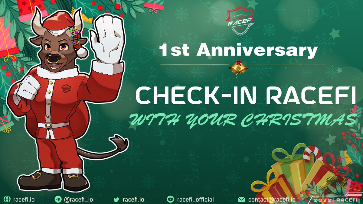 🎊 RaceFi 1ST ANNIVERSARY 🎊 

💰 💰💰 $1000 for <a href="/BNBCHAIN/">BNB Chain</a> &amp; <a href="/solana/">Solana</a> users
⏰ Dec 22 - Dec 30, 2022

🏆We will award 40 winners who complete the rules correctly

📍Follow this rule: bit.ly/racefi-1st-ann…

#Racefi #BNBChain #SolanaGiveaway #Airdrop #ChristmasGiveaway