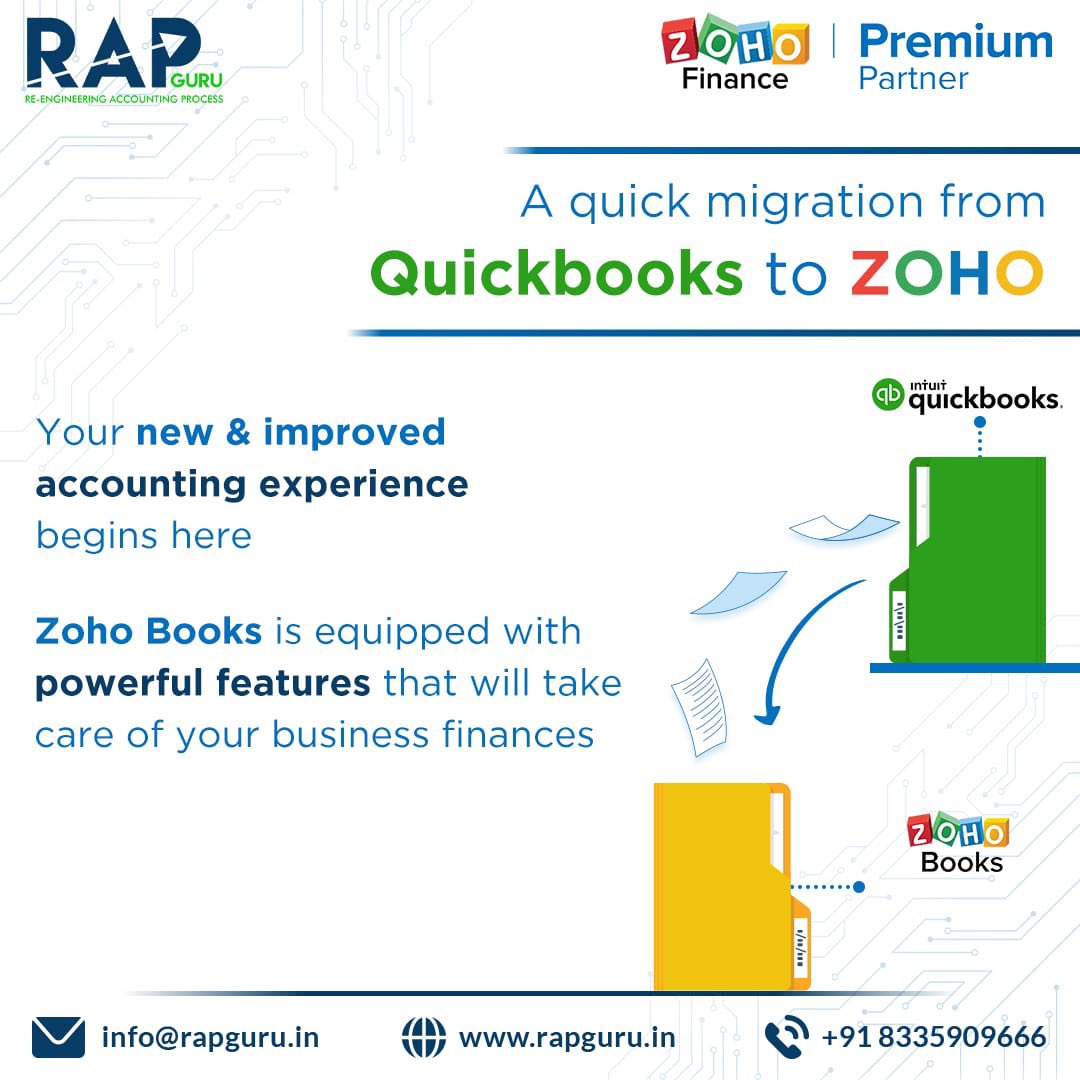 rapguru_india's tweet photo. CONTACT US TODAY to keep your business running and elevate it with a hassle-free work process for your business!

#rapguru #zohopartner #zoho #businessautomation #automation #datatransfer #quickbookshelp https://t.co/UnwIBUOyYv