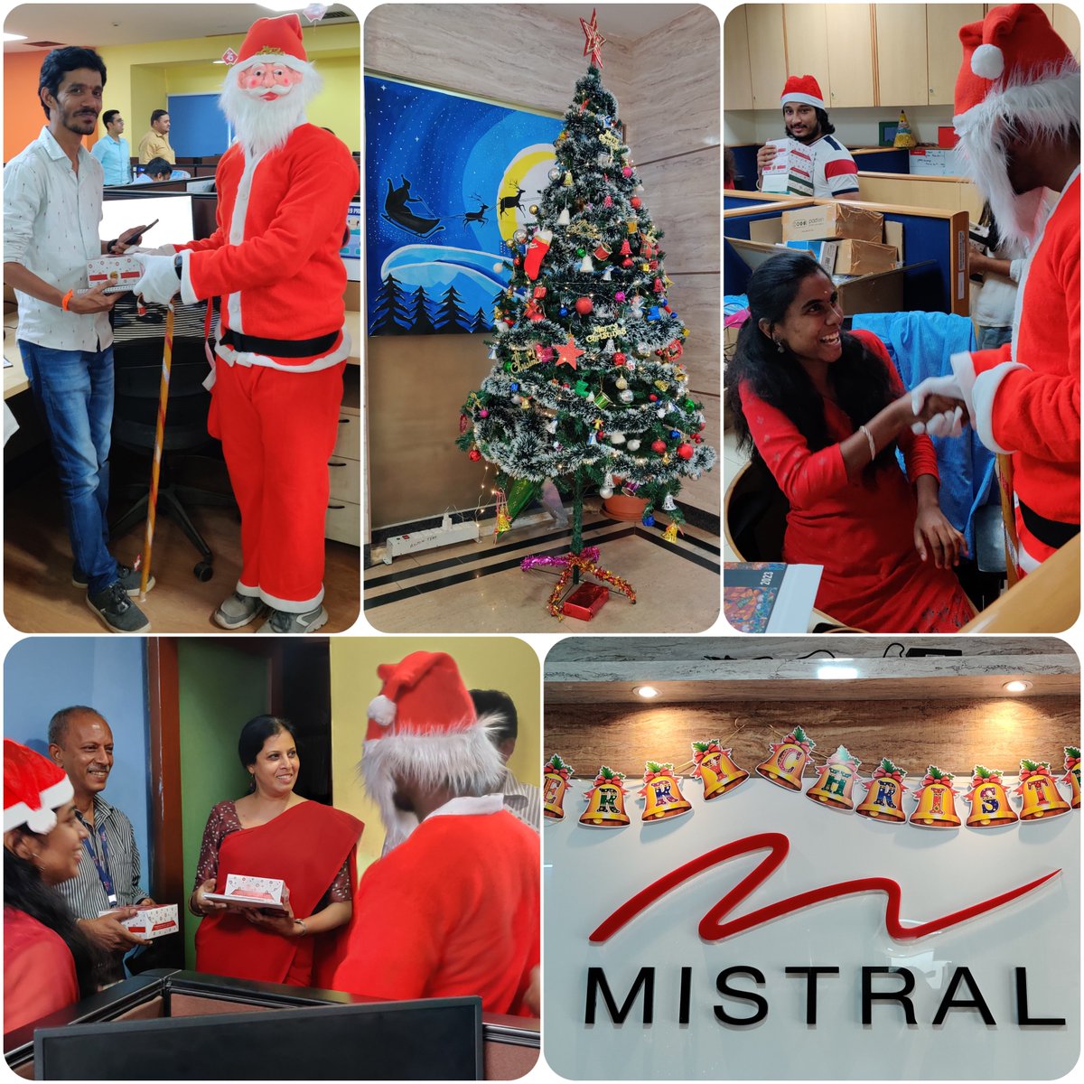 MistralSoln's tweet photo. A glimpse of #mistralites celebrating #Christmas  by playing Secret Santa, exchanging gifts, floor decoration competition and more.
#christmas2022  #secretsanta #gifts   #MerryChristmas  #ChristmasCelebrations #mistralsolutions https://t.co/YqhRSVL5L6
