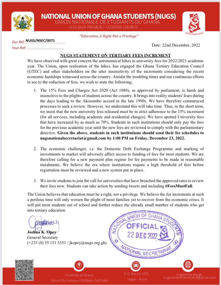National Union of Ghana Students tweet media
