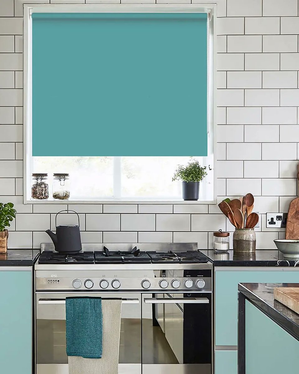 orderblinds's tweet photo. Bring a boost of calming sea blue to your home with our Aegean Blackout Roller Blind. A delightful colour for kitchens or bathrooms as it looks fabulous paired with reflective chrome fixtures! https://t.co/OBNj4bIYyy