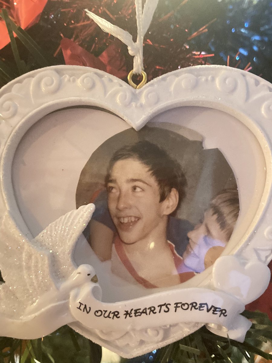 My Christmas tree is a memory tree. There are things on there from my childhood, things bought in countries I’ve been lucky to visit.Things made by children <a href="/Childrens_Trust/">The Children's Trust</a>, &amp; a decoration with a picture of Nicholas as a child, forever in our hearts,Happy Christmas everyone.x🎄