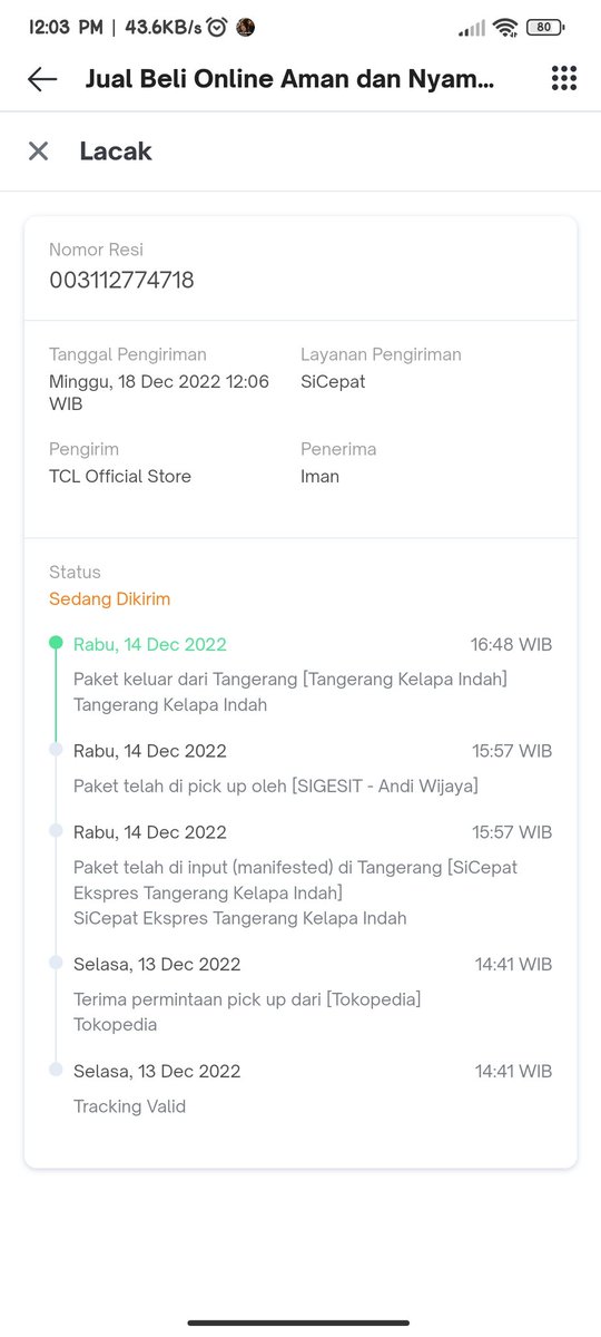 IM_man23's tweet photo. @sicepat_ekspres hilih beraaak jarak jarak, urusin nih paket dari tanggal 14 sampe sekarang ga ada kejelasan, mana tanggung jawabnya oyy setiap ditanya cuma disuruh menunggu, beraaak serawa https://t.co/N6WsRS7Gpx