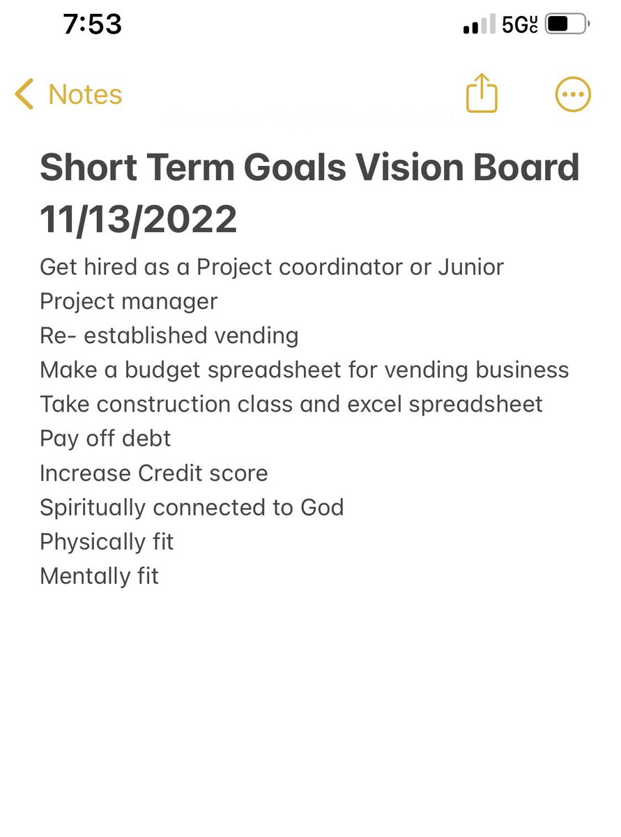 no_pressure4me's tweet photo. I keep mine in my phone so I can look at it every morning I accomplished two goals thus far but GOD SAID BE PATIENT and he will provide the rest. https://t.co/wT476DOcKD