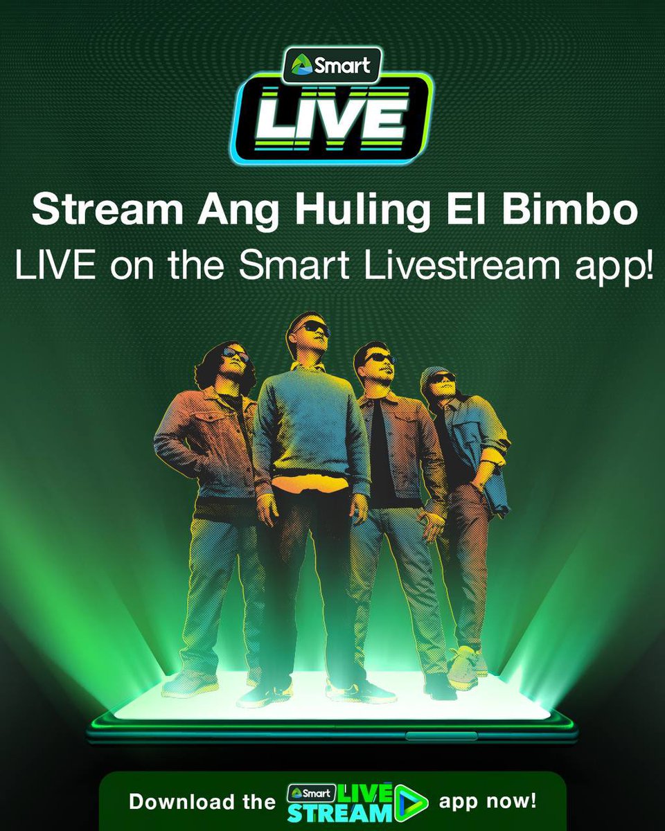 LiveSmart's tweet photo. Wag na malumbay! Watch the Eraserheads Huling El Bimbo concert via the Smart LiveStream App pay-per-view using your Smart data or PLDT Wifi.
Download the app now: https://t.co/Jy5Uybjswg
#SmartLive #SmartEHeads #SmartLiveStreamApp https://t.co/fJjwC9sYOu