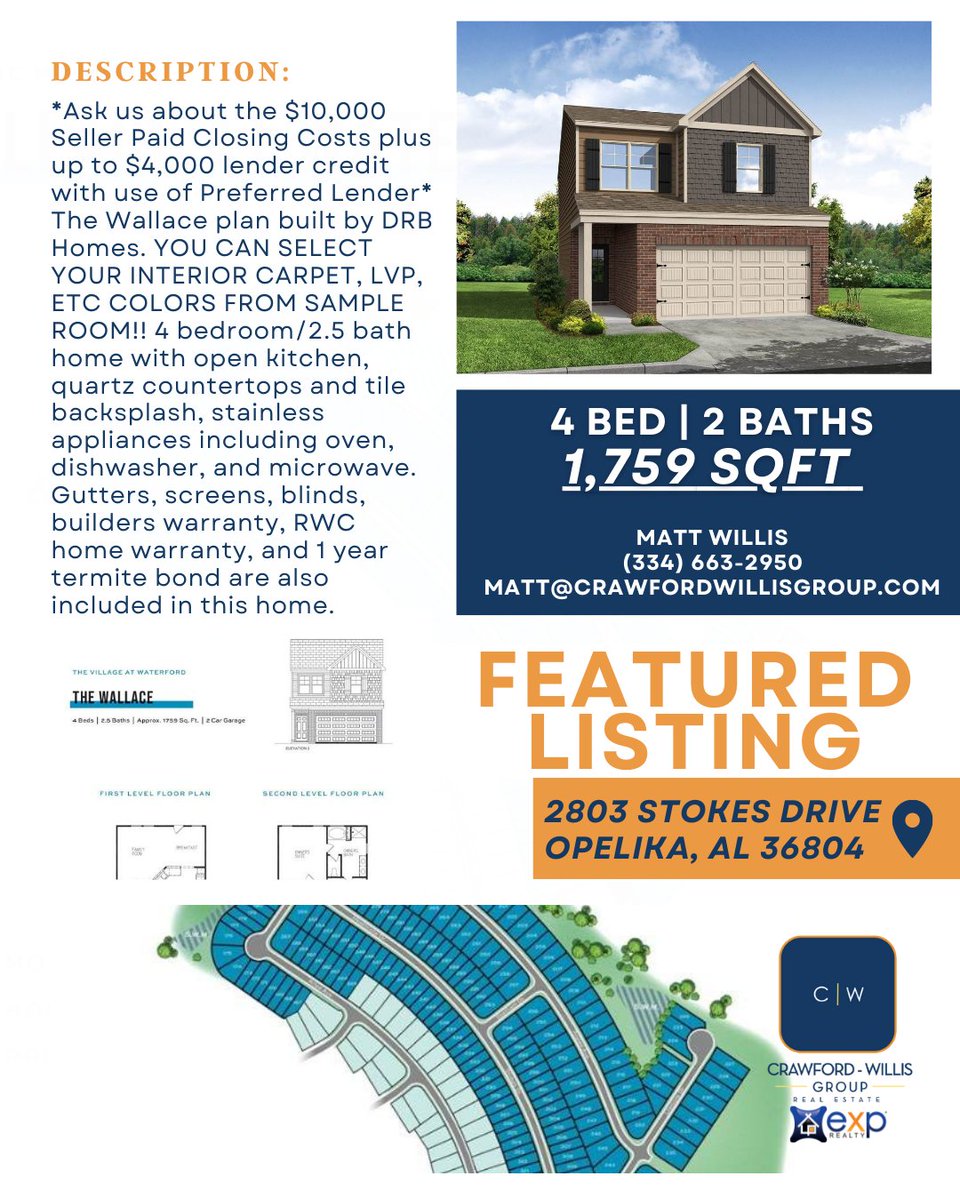 CW_Group_'s tweet photo. 🚨 FEATURED LISTING 🚨

If you’ve been thinking about making the move to the Opelika area, this one is for you!

🏠 Crawford Willis Group
📱 (334) 663-2950

#CWGroup #eXpRealty #eXpRealtyAuburnOpelika https://t.co/XXPMRv9Maf