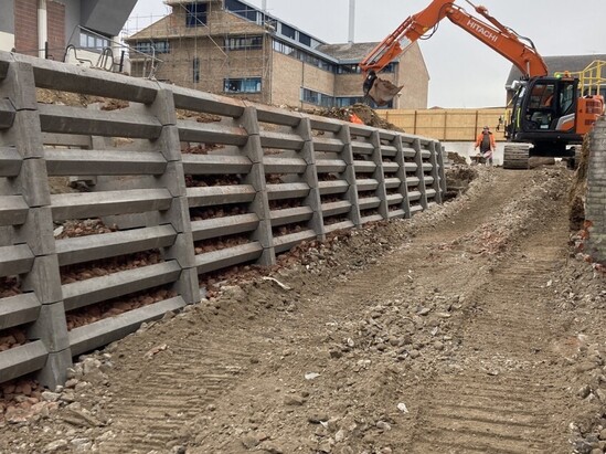Andacrib concrete #retaining #wall from <a href="/phiretaining/">Phi Group</a> constructed at Kingston Hospital ow.ly/og5p50LuaZY
