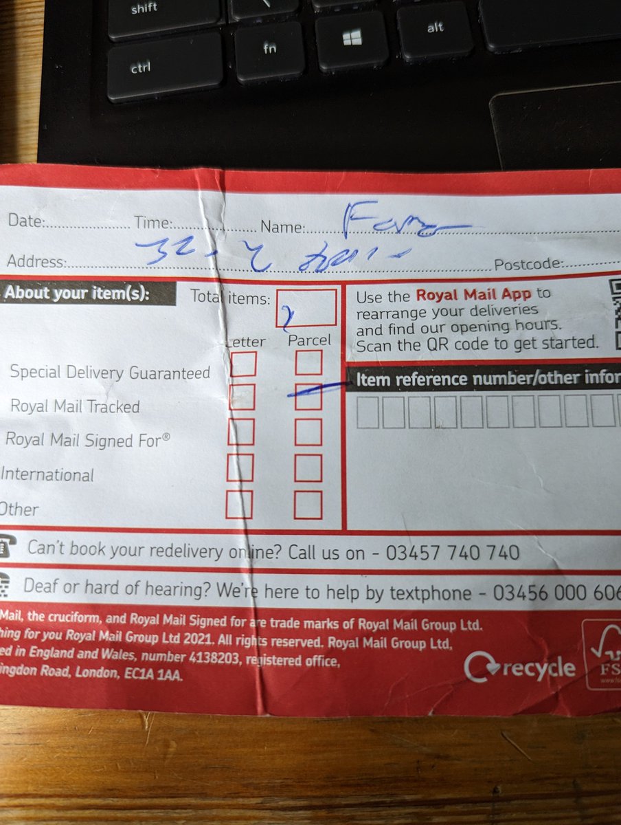 Hey <a href="/RoyalMail/">Royal Mail</a> what is this supposed to say? How do we know who it's for in our building?