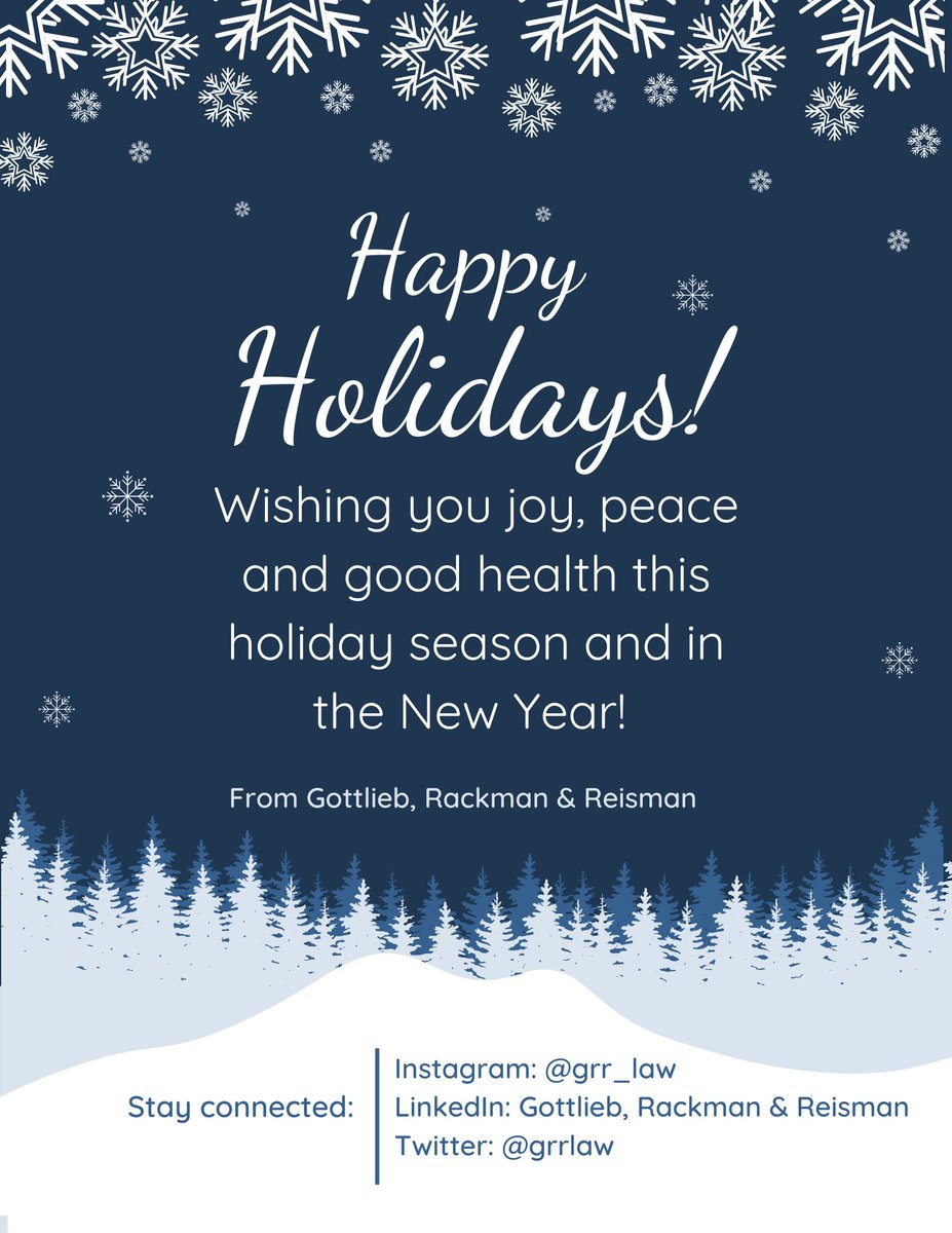 We hope you have a wonderful holiday season and New Year!